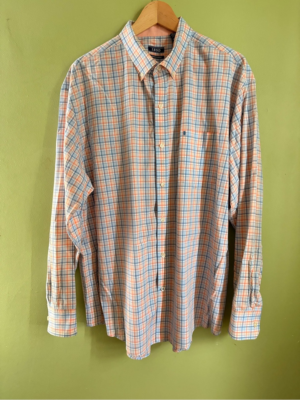 IZOD Orange Plaid Shirt